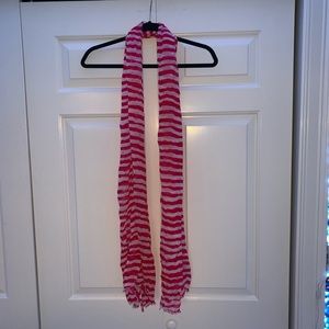 White and Pink striped scarf